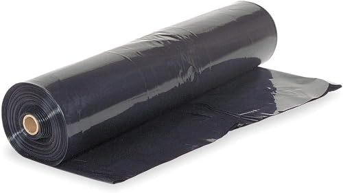 Farm Plastic Supply - Crawl Space Vapor Barrier - 6 Mil - Black Vapor Barrier, Thick Plastic Sheeting, Heavy Duty Polyethylene Film, Drop Cloth Covering for Crawlspace, Basement (10' x 100')