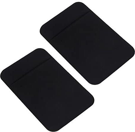 DECORNIJIA 2pcs Adhesive Phone Card Holder Pocket Back Wallet Bag for Smartphones, Stretchy Elastic Fabric Credit Cell Phone Wallet, Black Self-Adhesive Sticky Id Holder for Travel and Daily