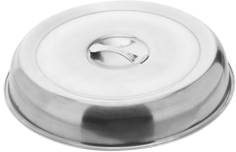 COLLBATH Cubierta de Acero Inoxidable para Bistec Redonda Tapa Protectora para Alimentos Restaurante Cubierta para Platos de Hierro Retiene Vapor y Salpicaduras