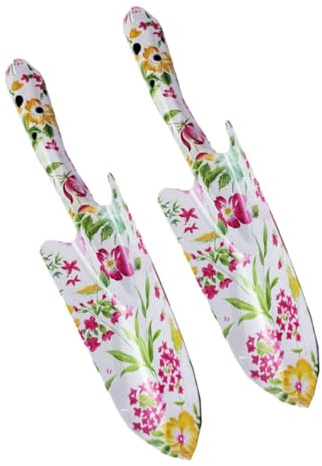 Yardenfun 2 Palas Estampadas de Hierro para Jardín Herramienta Compacta para Macetas y Trasplante Pala Resistente para Tierra Flores y Huerto