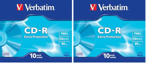 Verbatim VB-CRD19SC - Blank CDs (CD-R, 700 MB, 10 pc(s), 52x, 80 min, Slimcase) (Confezione da 2)