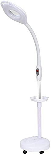 Magnifying Glass,Magnifier Floor Standing Magnifying Lamp Adjustable Swivel Arm 16X Magnifier Lamp Light for Skincare Beauty Manicure Tattoo Salon Spa with Rolling Floor Stand