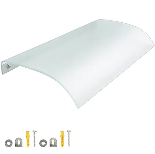 Hggdsac marquesina Puerta Exterior, toldo Transparente e Invisible, Tejadillo de Policarbonato, Cubiertas Exteriores para Lluvia, Protección UV 104% Impermeable, para balcón, Ventana, Entrada de casa