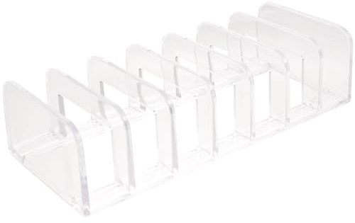 CHICAMPERA Porta Paletas de Cosméticos Transparente Diseño de Compartimentos y Ranuras, Organizador Vertical para Maquillaje en Tocadores y Baños