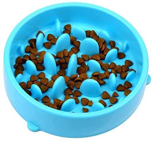 H&S Hunde Anti Schling Napf - Futterschale mit Anti-Rutsch-Boden für Hund Katze und Welpen - Gesundes Langsam Fressen Ohne Schluckauf Dank des Antischlingnapf - Langsam Fressnapf Katze - Hunde Schale
