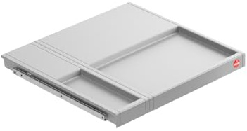 kuechenkonsum Hailo Tablarboden mit Führungsschiene | Passend für 45er Unterschrank | Einlegeboden für Küchen-Unterschrank | Ablage in Kunststoff hellgrau | Tragkraft bis max. 2kg