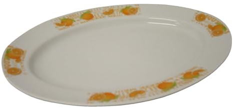 BANDEJA FUENTE SERVIR OVALADA GRANDE PORCELANA NARANJAS