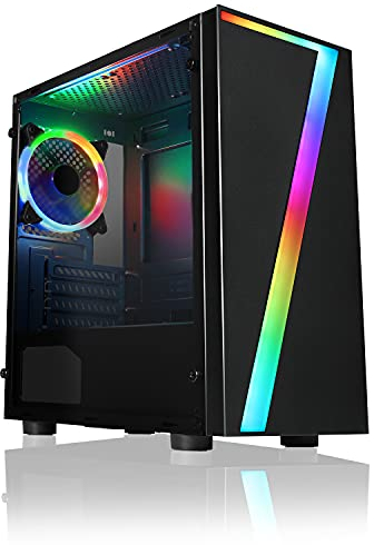 CiT Seven MATX RGB PC Gaming Case, Micro-ATX & Mini ITX Support | Black