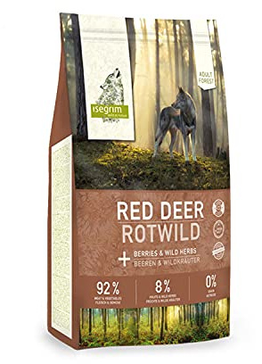 ISEGRIM Saco Perro Adulto Ciervo Rojo + Bayas y Hierbas Silvestres, 12 kg, Perro