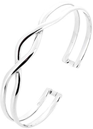 Treasure Bay Gorgeous Handcrafted 925 Sterling Silver Bangle Bracelet for Women Girls - Adjustable Open Cuff Bracelet, Handmade