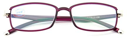 WFENG Anti-Blaue Lesebrille Mit Vollformat,Stilvolle Hochauflösende Lesebrille Für Männer Und Frauen Ältere Brille/lila / +2.5