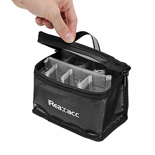 KINGDUO Bolsa De Seguridad De Batería A Prueba De Fuego Realacc A Prueba De Fuego (155X115X90Mm) con Mango Luminoso