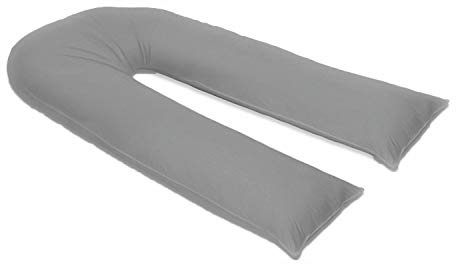 Comfort Collections U Shaped Pillowcase Cover Pregnancy Maternity Nursing Full Body Pillowcase Cover 12FT Pillowcase Cover Grey Only