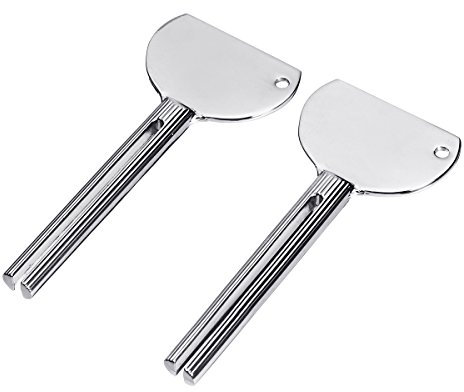 TuToy 2Pcs Metal Tube Squeezer Keys Toothpaste Color Dye Cosmetic Oil Paint Cream U Shape Wringer Roller