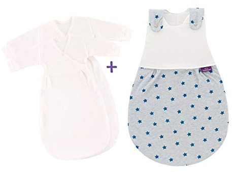 Träumeland Babyschlafsack LIEBMICH 3tlg. Set Größe 80/86 Sternentraum blau