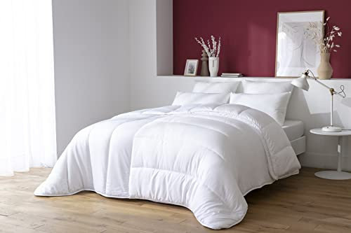 Abeil Couette Modulable Spécial Couple 240 x 260 cm, fabriquée en France, Blanc