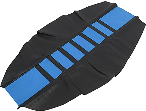 Motoforti Universal Motorcycle Dirt Bike Faux Leather Seat Cover Blue Black