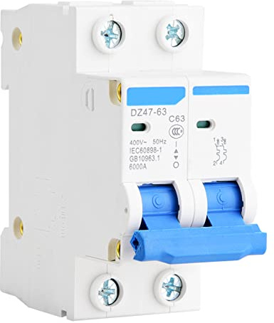 AC-Trennschalter Niederspannung 400V 2P DIN-Schieneninstallation DZ47-63 Offener Leistungsschalter für Solarenergie-Kombinationsboxen(63A)