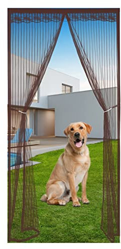 Eouyt Fliegengitter Magnet 125X225cm Fliegengitter Fenster tesa Rahmen tür ohne Magnet mückengitter balkontür Küche, Schiebetür, Braun