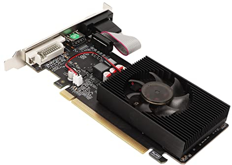 Dpofirs per Scheda Grafica GT220, Scheda Grafica 1G 128 Bit DDR3 con PCI Express X16 2.0, HDMI, DVI, VGA, Scheda Grafica PC per Computer Desktop da Ufficio