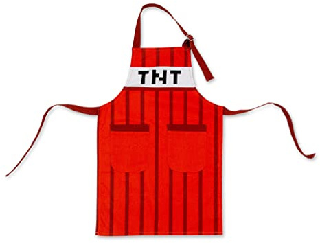 Minecraft TNT Küchenschürze für Jugendliche, zum Grillen, Kochen und Grillen, Rot