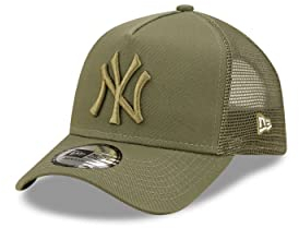 New Era New York Yankees MLB Tonal Mesh Olive 9Forty Kids A-Frame Adjustable Trucker Cap - Youth