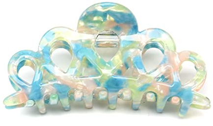QinGoo Groß Acetat Haarklammer Klauen Haarspange Schöne Damen Haar clips, Blau Grün