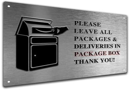 Yiruhe Premium Aluminum Delivery Sign - Rust-Free, Weatherproof, 8x12 inches (Silver, Minimalist Style)