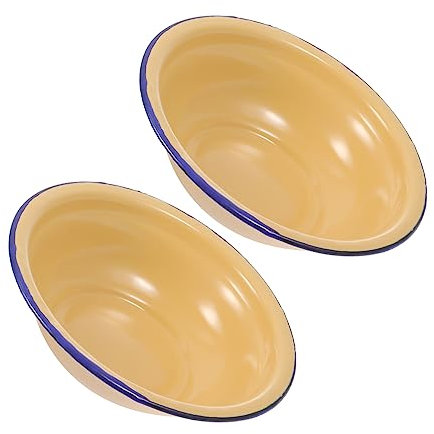 BESTonZON 2stücke Emaille Geschirr Für Zuhause Retro Suppenteller Aus Hochwertigem Material Langlebig Für Camping Grillen Und Picknicks