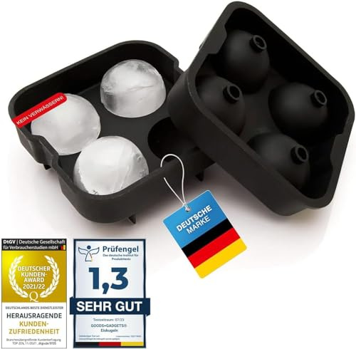 Bac à glaçons en silicone pour boules de glace - Bac à glaçons - Moule à glaçons - Boule à whisky, cocktails, jus, etc (individuel)