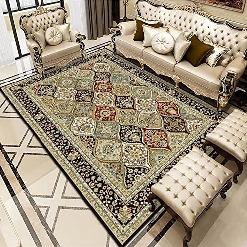 RUGMRZ Webteppich deko Wohnzimmer Roter Pflanzendruck Design Wohnzimmerteppich pflegeleicht Abwaschbare Teppich 180X250CM