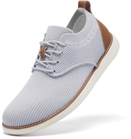SHULOOK Chaussures d'été respirantes pour homme - Chaussures de marche légères - Chaussures d'été - Loisirs - Chaussures d'affaires décontractées - Moderne Breeze, gris clair, 44 EU