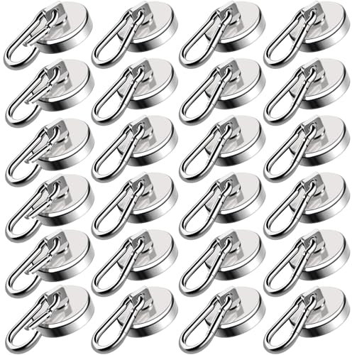 E BAVITE Carabiner Magnetic Hooks, 110LBS Strong Magnetic Hooks Heavy Duty with Swivel Carabiner Hook, Great for Hanging for Cruise, Garage, Kitchen, Refrigerator, Locker (40Pack)