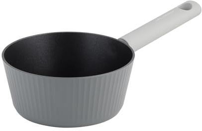 FLORINA Casseruola in alluminio Serrano 18 cm I Casseruola con manici soft-touch I Pentola leggera e robusta I Rivestimento antiaderente I Struttura a righe | Pentole dal design elegante