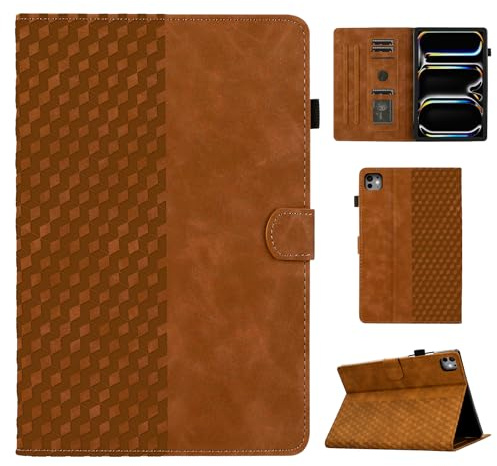 CASAFUNY Case for iPad Pro 13 Inch Case M4 2024 (7th Gen) Protective Tablet Case Multi-Angle Stand Shockproof Cover for iPad Pro 13 Inch 2024 7th Generation, Brown