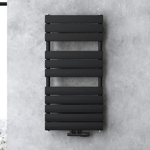 doporro Badheizkörper Heizkörper Bad Design Badheizung Flachheizkörper 100x50cm Anthrazit Paneelheizkörper Einlagig Horizontal 2in1 Mittelanschluss oder Seitenanschluss FH