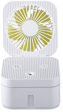 YAPAILANG Ventola di raffreddamento quadrata da tavolo mobile 2-in-1 Ventilatore a spruzzo umidificante a basso rumore per camera da letto ufficio viaggi