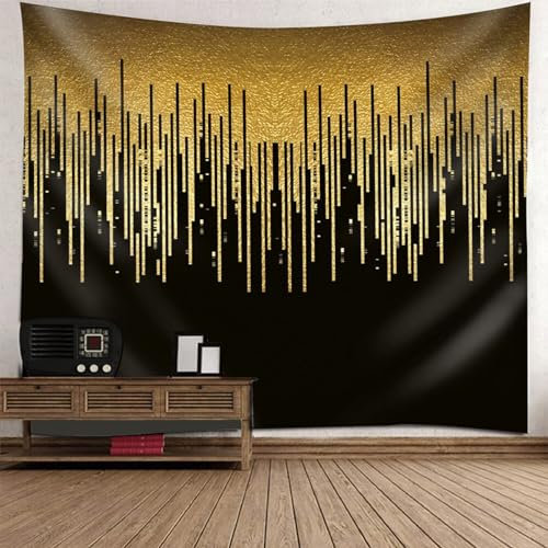 BCughia Wandbehang 150x130cm, Tapisserie Zweifarbige Streifen Muster Geometrisch Tapisserie Wandbehang Wandteppich 59 W x 51 H