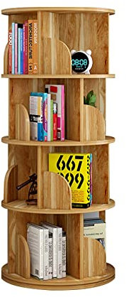 360 Grad drehbares Bücherregal für Kinderzimmer, Baby-Bilderbuch, Aufbewahrung, Braun, 40 x 129 cm