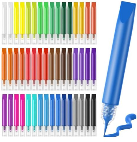 Marran 48 Pcs Suncatcher Paint Pens for Kids Stained Glass Window Art Paint Pens Suncatcher Paint Crafts Sets for Kids