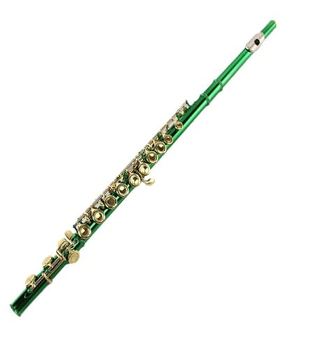 Querflöte Instrument Grüne Flöte 16 Löcher Geschlossene Löcher C-Flöte B-Schwanz E-Tonart Gold-Tonart-Flöte