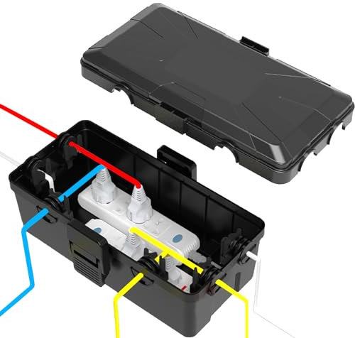 HNCY Boite Etanche Electrique Exterieur, Boitier Electrique Etanche IP55, Boite de Derivation Etanche pour Prises de Jardin, Rallonges, Câbles, Décoration Lumineuse de Vacances (23x12x10cm)