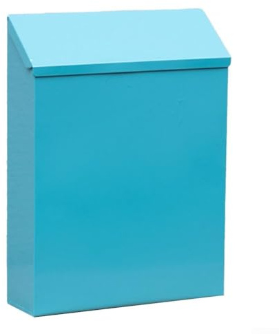 Buzón de pared con cerradura de estilo rústico, perfecto para uso doméstico u oficina, viene con 2 llaves (azul)