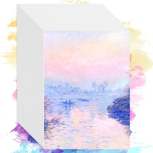 80 blocs de papier aquarelle de 12,7 x 17,8 cm, 63,5 kg/300 g/m², papier à dessin blanc, presse à chaud, fournitures de peinture pour adultes