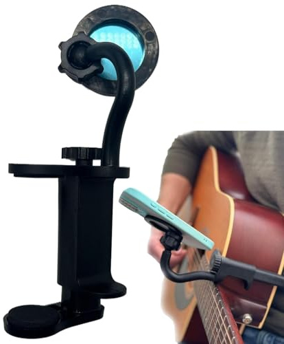 Mobile Phone Clamp, Guitar Phone Holder Clip, Phone Clamp Holder for Guitar/Electric Guitar/Bass/Ukulele, with Action Camera Mount, Compatible with Mount Accessories
