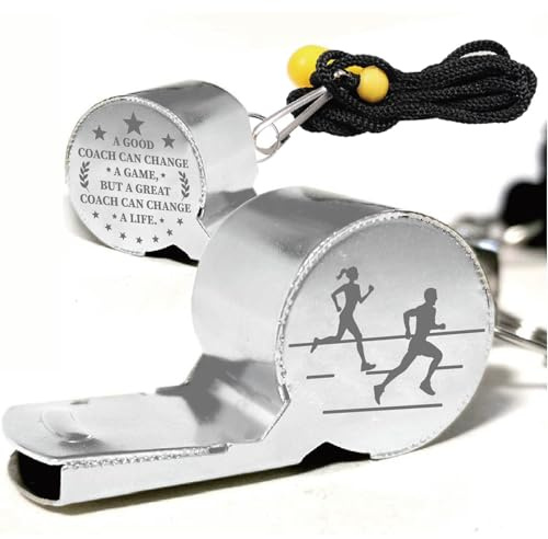 CREATCABIN Sportpfeife Edelstahl Metall Schiedsrichterpfeife Für Trainer Laute Klare Notfallpfeifen Mit Umhängeband Für Lehrer Rettungsschwimmer Geschenk Wandern Camping Laufen Training 5x2cm