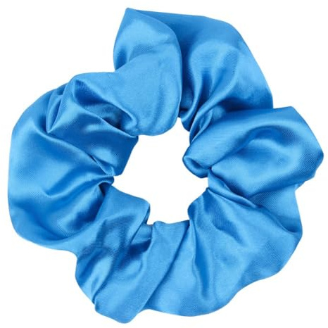 4 stycken damsatinhårsnoddar, sidenhårband mjukt elastiskt hår scrunchies tyg hårsnoddar, hårband, hästsvanshållare, hårdekoration för kvinnor fint och tjockt hår, blå