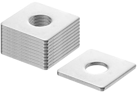 QUARKZMAN Arandela Cuadrada, M14, Placa con Orificio Redondo Acero Inoxible 304, para Reparación de Maquinaria y Construcción en Exteriores y Tornillos y Pernos, M14x40x40x3, 10Pcs