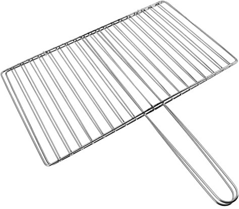 TOYANDONA Edelstahl Fischgrillkorb Runder Grillrost Für Steak Rindfleisch Gemüse Outdoor Camping Picknick Mit Ergonomischem Griff Leicht Zu Reinigen