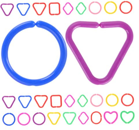 BESPORTBLE 30stücke Geometrische Kettenglieder Aus Kunststoff Spielzeugringe Für Junge Mädchen Und Kleinkinder DIY-verbindungsketten Zum Lernen Und Spielen